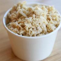 Cauliflower Rice · Freshly grated cauliflower seasoned with a touch of olive oil, sumac, sea salt and pepper, f...