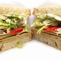 Vegan Turkey Dill Havarti · Vegan turkey, vegan havarti, lettuce, tomato, vegan
dijonaise on italian bread. Contains soy...