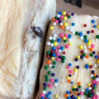 Bliss Bar · The perfect late night snack! Vanilla ice cream between two frozen cookie dough layers.