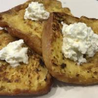 French Toast · Brioche French toast made with fresh eggs and real maple syrup!