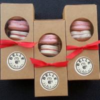 Half-Dozen Macarons With Gift Box & Bow · gift bow colors - pink , hot pink. purple, dark purple, green, blue, light blue, white, red