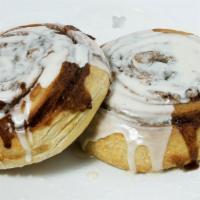 Cinnamon Rolls · Popular item. Our cinnamon rolls take about two days to produce and are big.