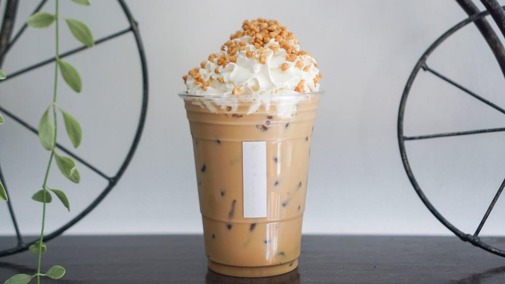 English Toffee Iced Coffee · Iced coffee with English toffee flavoring.
