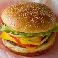 Cheeseburger  · Come with fries and can of soda. 
Included lettuce, tomatoes, onions, mustard, ketchup, pick...