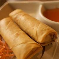 Spring Rolls · Minced pork and shrimp rolled in a thin pastry (3 pieces).