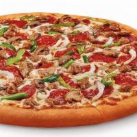 Supreme Pizza · This loaded pizza is the perfect choice for family dinner or a lunch with your crew. peppero...