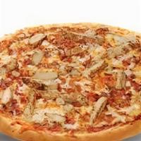 Bbq Chicken Pizza · This BBQ pizza comes topped with grilled chicken and red onion.