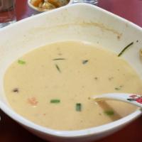 Tom Kha Soup · Coconut milk soup flavored with Thai seasoning, galangal, lemon grass, kaffir lime leaves, s...