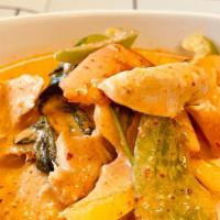 Panang Curry · Your choice of meat cooked with coconut milk, panang curry paste, kaffir lime leaves, crushe...