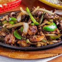 Fajitas Mix · Steak, grilled chicken, and shrimp grilled with bell peppers, tomatoes, and onions. Served w...
