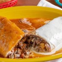 Burrito Rio Grande · A massive flour tortilla burrito stuffed with the filling of your choice, beans, and rice IN...