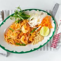 Pad Thai Or Pad Thai Woon Sen · Stir-fried rice noodles or clear noodles with eggs, turnip, green onions, lime, and bean spr...