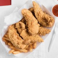 4 Pc Chicken Tender · Includes fries and a drink.