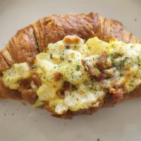 Potato Salad Croissant Sandwich · Croissant with potato salad and mozzarella cheese.