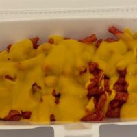 Hot Cheetos With Cheese · Flamin hot Cheetos topped with melted cheddar cheese