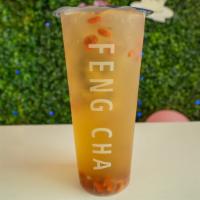 Chrysanthemum Ginger Honey Tea (Iced) · Brewed with chrysanthemum flowers, goji berries, ginger, and sweetened with the perfect amou...