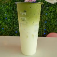 Matcha Latte (Iced) · A strong earthy and sweet matcha drink balanced with creamy milk.