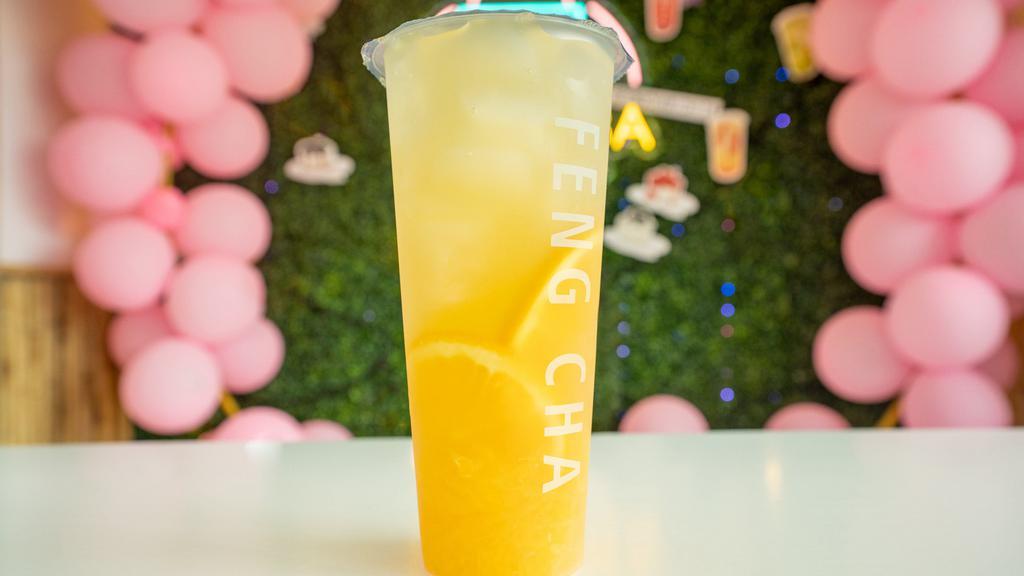 The Citrus Lord · Using fresh prepped oranges and lemon juice, the citrus lord is balanced with our four seasons tea and is packed with vitamin C and other nutrients. With the natural sweetness of the oranges, there’s no need to change the sugar!