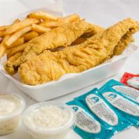 Whiting Dinner · Includes fries and coleslaw.