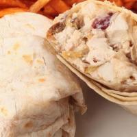 Chicken Salad Wrap · Our chicken salad freshly made with diced chicken, cranberries, golden raisins and roasted p...