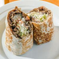 Steak Burrito By Jaimito'S Burritos · By Jaimito's Burritos. Steak Burrito filled with: Cheese, Refried Beans, Lettuce, Tomato and...