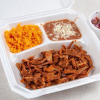 Pastor Combo  · Pastor Combo includes rice, beans, pico de gallo and tortillas on the side.
