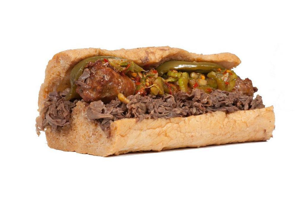 Big Combo · Char-grilled Italian sausage and Chicago's #1 Italian beef combined and served together on fresh baked French bread. 50% more beef than the regular combo sandwich.