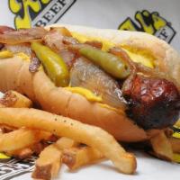 Maxwell Street Polish · 1/3 lb char-grilled polish sausage with mustard, grilled onion, sport peppers on poppy seed ...