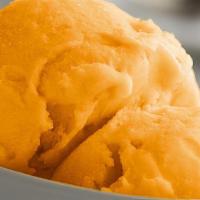 Clementine Sorbet 4 Oz Cup · Zesty yet rich orange cream flavored shaved ice.
(DAIRY FREE)