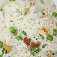 Peas Pulau · Basmati rice, butter, green peas, pulau masala