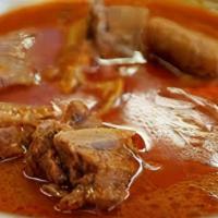 Goat Soup · Goat leg, salt, onions, oil, cilantro, chili, Yak N Yeti Special Masala