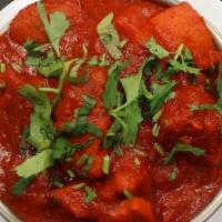 Chicken Vindaloo · Boneless chicken thigh, potatoes, Yak N Yeti Curry masala, extra garlic, vinegar, light chil...