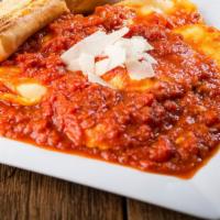 Four Cheese Blend Ravioli · 0 - 1080 Cal. Ravioli with marinara sauce stuffed with ricotta, parmesan, asiago, and romano...