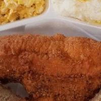 Fish Breakfast · Your Choice Fish, Served with 2 eggs, grits, toast and jelly.