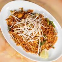 Pad Thai · Rice noodle, egg, green onion, bean sprouts and peanuts.