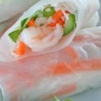 Fresh Spring Rolls (2 Pcs) · lettuce, shrimp, and noodles served with peanut sauce