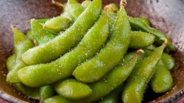 Edamame · sesame soybean pods and lightly salted.