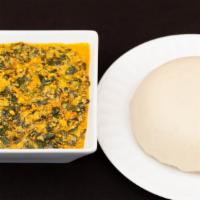 Edikang Ikong  (Spinach And Kale) Stew · Leafy Green vegetable Stew made with spinach, kale and spices,  served with your choice of p...