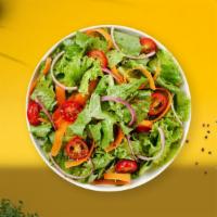 House Garden Salad · Romaine lettuce, cherry tomatoes, carrots, and onions dressed tossed with lemon juice & oliv...