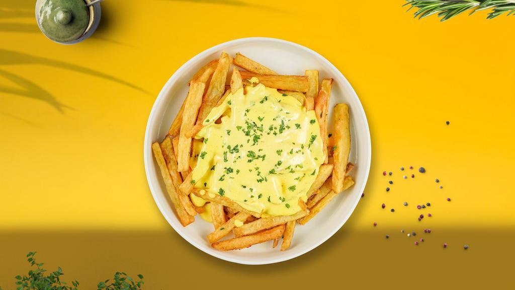 Cheese Biz Fries · (Vegetarian) Idaho potato fries cooked until golden brown and garnished with salt and melted cheddar cheese.