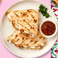 Steak It Away Quesadilla  · Served with pico de gallo, sour cream, salsa, side of restaurant style chips.