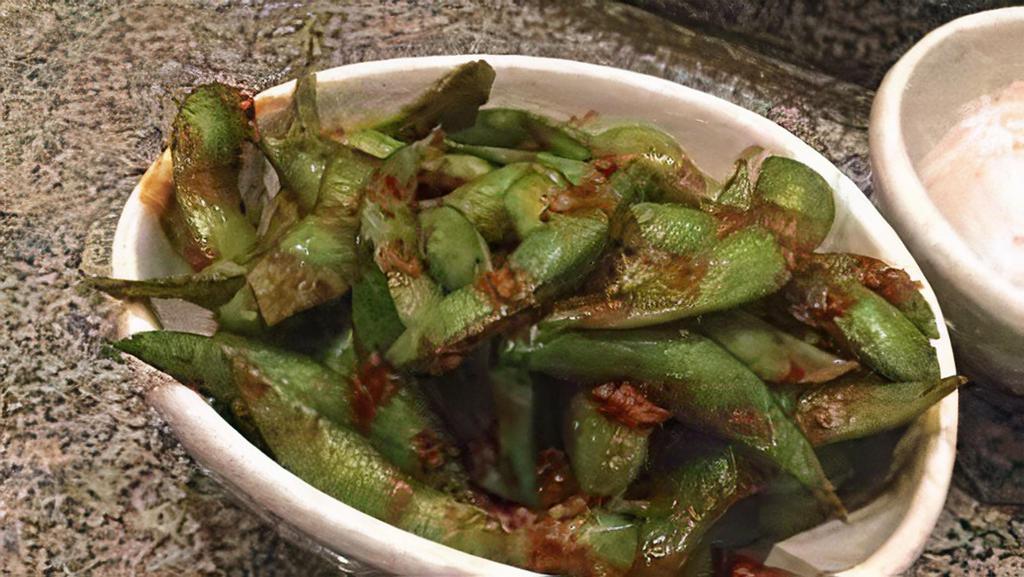 Edamame · Boiled soy beans in pod