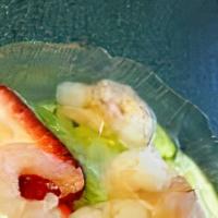 Sunomono Salad · cucumber, seaweed and imitation crab marinated in a sweet vinaigrette dressing.