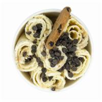 #9.  Cookie Dough Boy · Vanilla base, cookie dough + chocolate chips + cookie