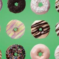 Vegan-Friendly Assortment · 12 vegan-friendly cake donuts that are coated, drizzled and topped with our favorite vegan s...