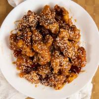 Sesame Chicken · Chunky chicken dipped in special batter, pan-fried to perfection sauteed with chef's special...