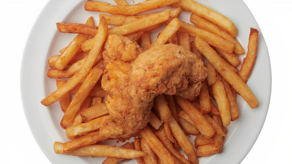 Chicken Tenders And Fries · 3 chicken tenders served with french fries served with honey mustard, ketchup and ranch