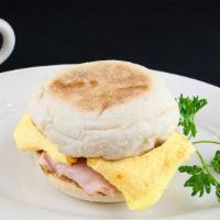 English Muffin Sandwich · Toasted English muffin with ham, egg and cheese.

Consuming raw or under-cooked meats, poult...