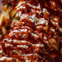 Coleslaw Fries · Coleslaw and bbq sauce.