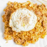 Beef Kimchi Fried Rice · Beef fried rice with Kimchi andEgg.